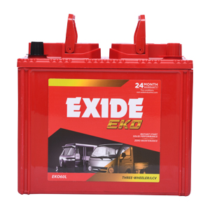 Exide EKO60L Battery – 60Ah for High-Load 3-Wheelers and LCVs