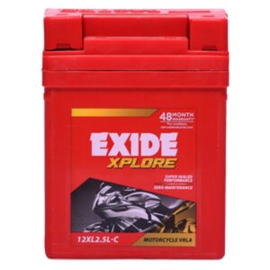 Exide 12X12 L-C 2.5Ah Bike Battery – 48 Month Warranty